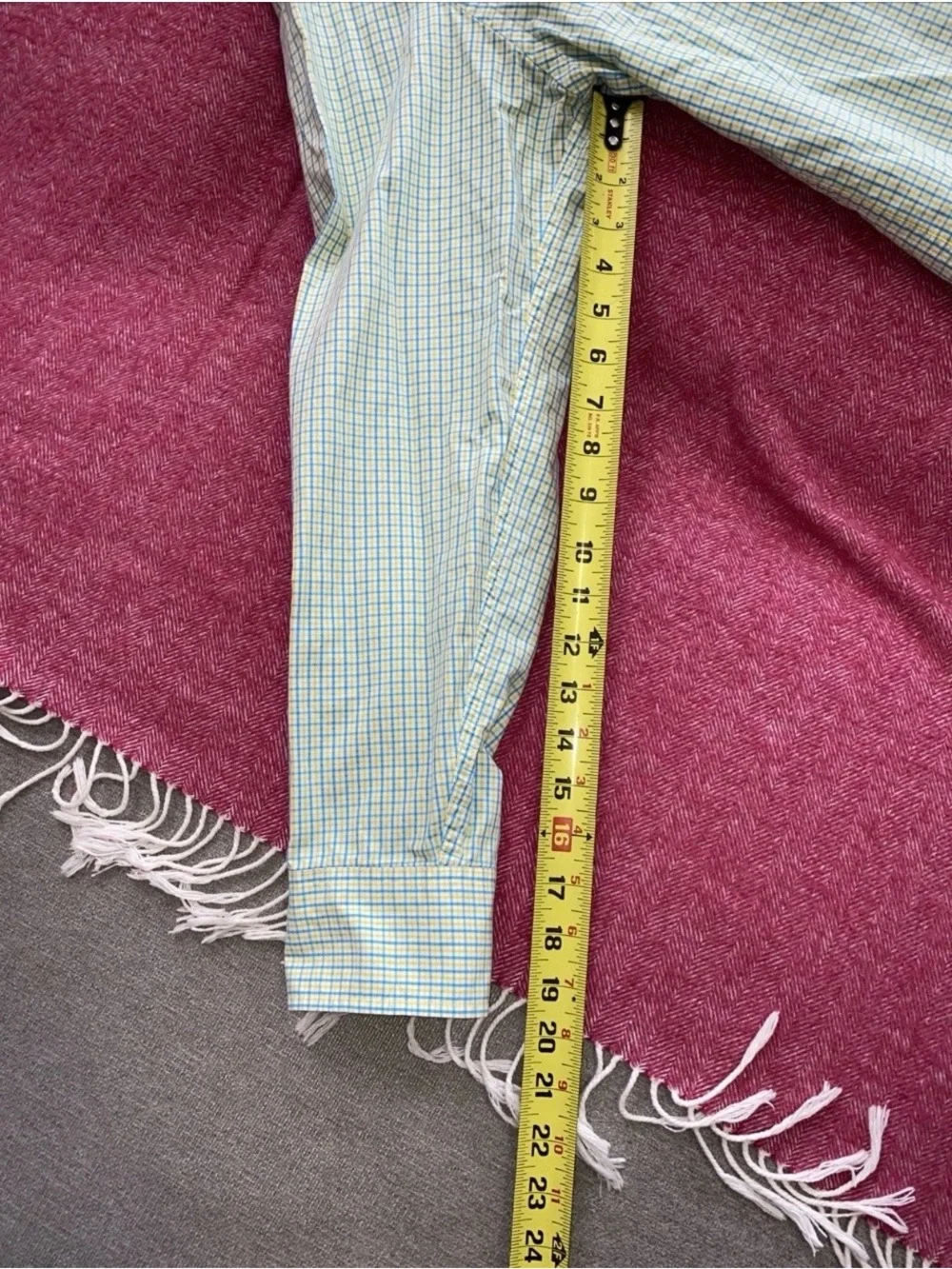 J. Crew Men's Light Green and White Windowpane Button-Down Shirt
